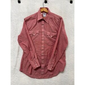 Silver Canyon Western Style Red Stripe Snap Front Shirt Made in USA Men's Medium